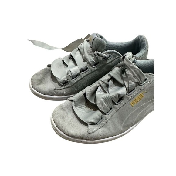 PUMA Vikky‎ Ribbon Women's Sneakers Gray Size 8 Athletic Shoes - Picture 4 of 7